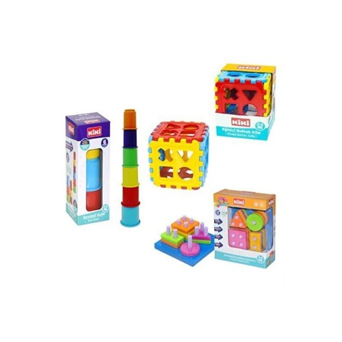Kiki 3 Lü Set, Bultak, Kule Oyunu, Geometrik Şekiller, Eğitici Oyuncak Kiki 3 Lü Set, Bultak, Kule Oyunu, Geometrik Şekiller, Eğitici Oyuncak